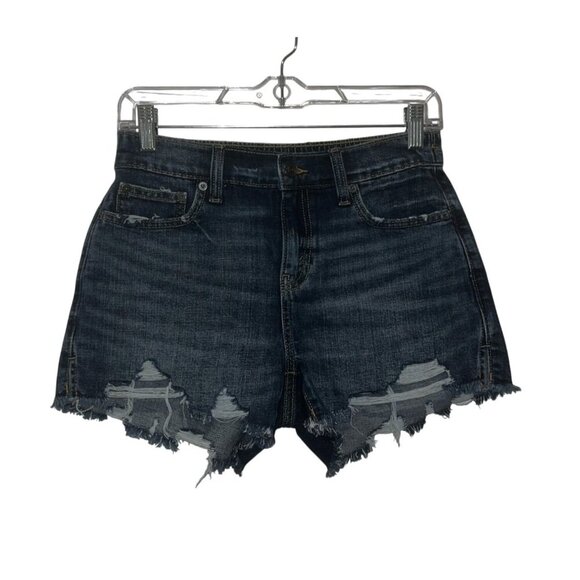 Aerie Blue Distressed Denim High-Rise Cut-Off Women's Shorts Size XS - Picture 1 of 7